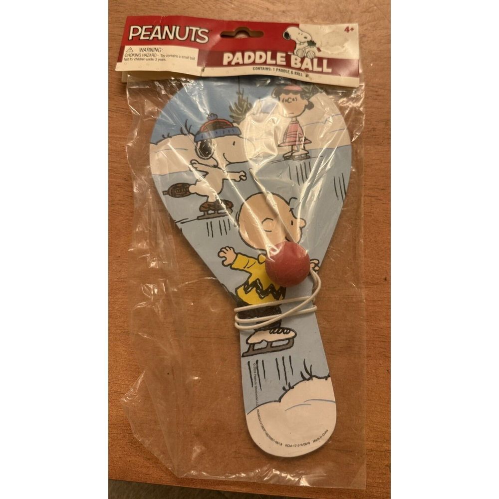 Peanuts Paddle Ball Snoopy Charlie Brown Lucyโ Christmas Themed New